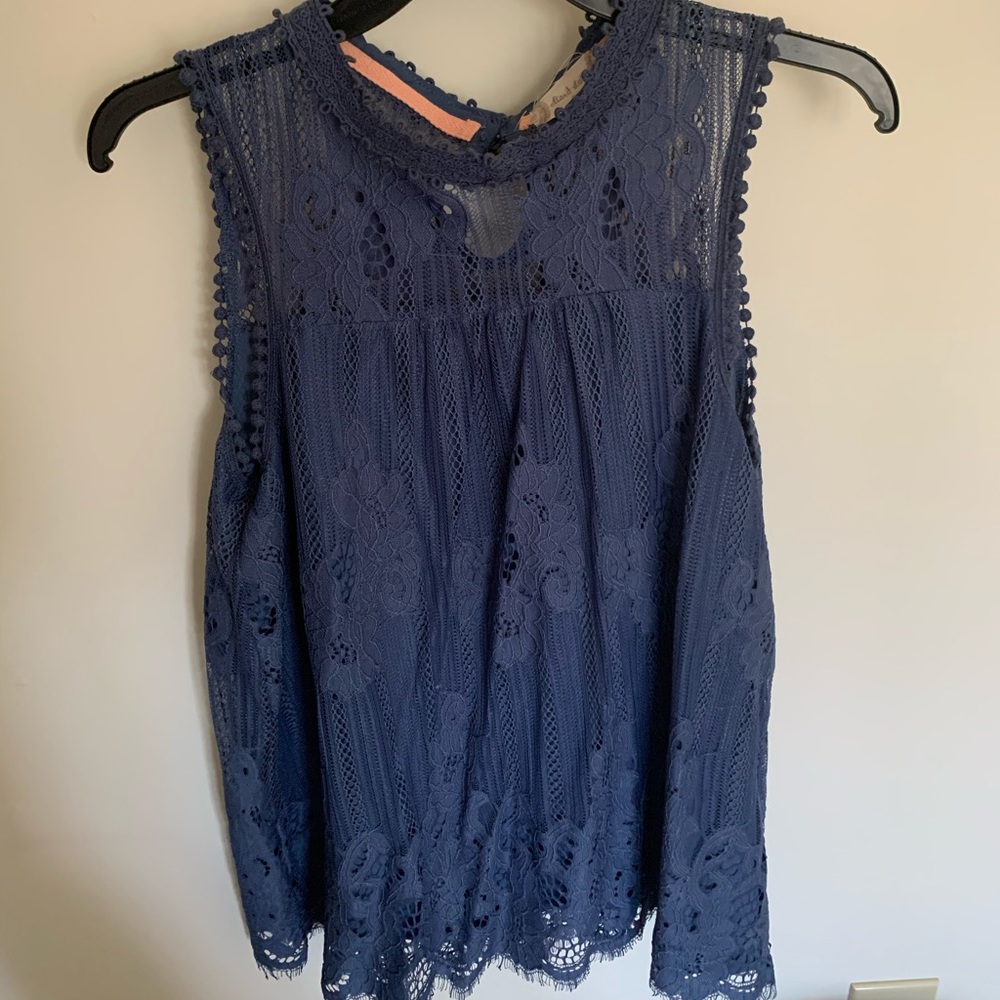 Blue lace blouse